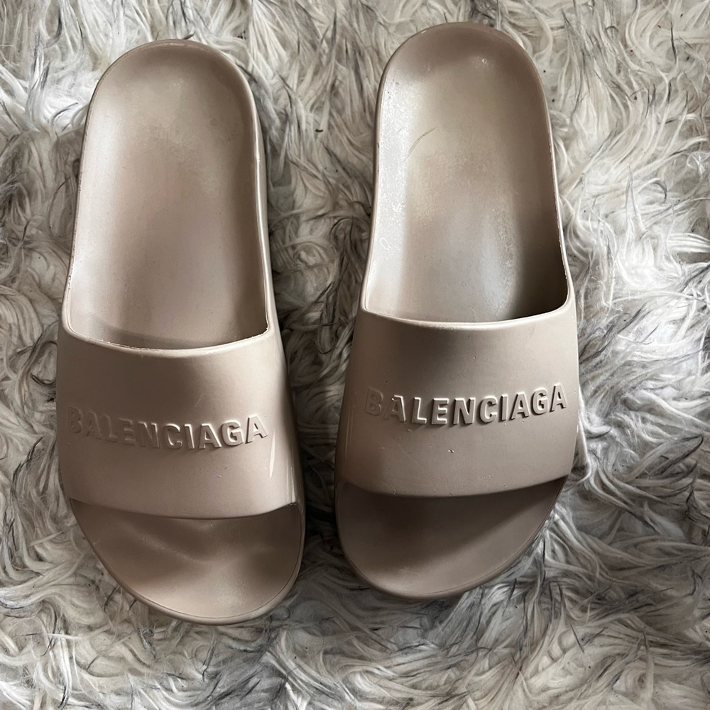 Balenciaga Tan Slide Sandals $56 size 11 *run small